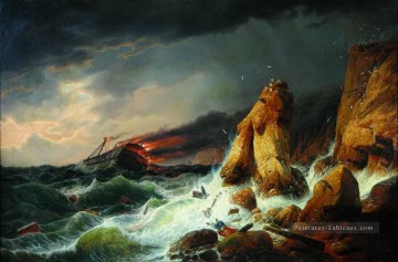 naufrage 1850 Alexey Bogolyubov paysage marin Peinture à l'huile